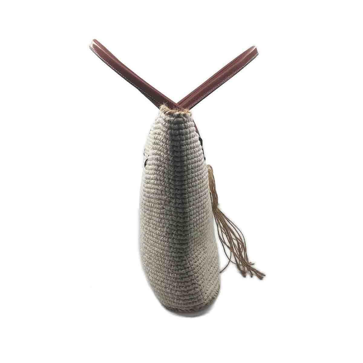 El Yapımı Örgü Krem Rengi Omuz Çantası