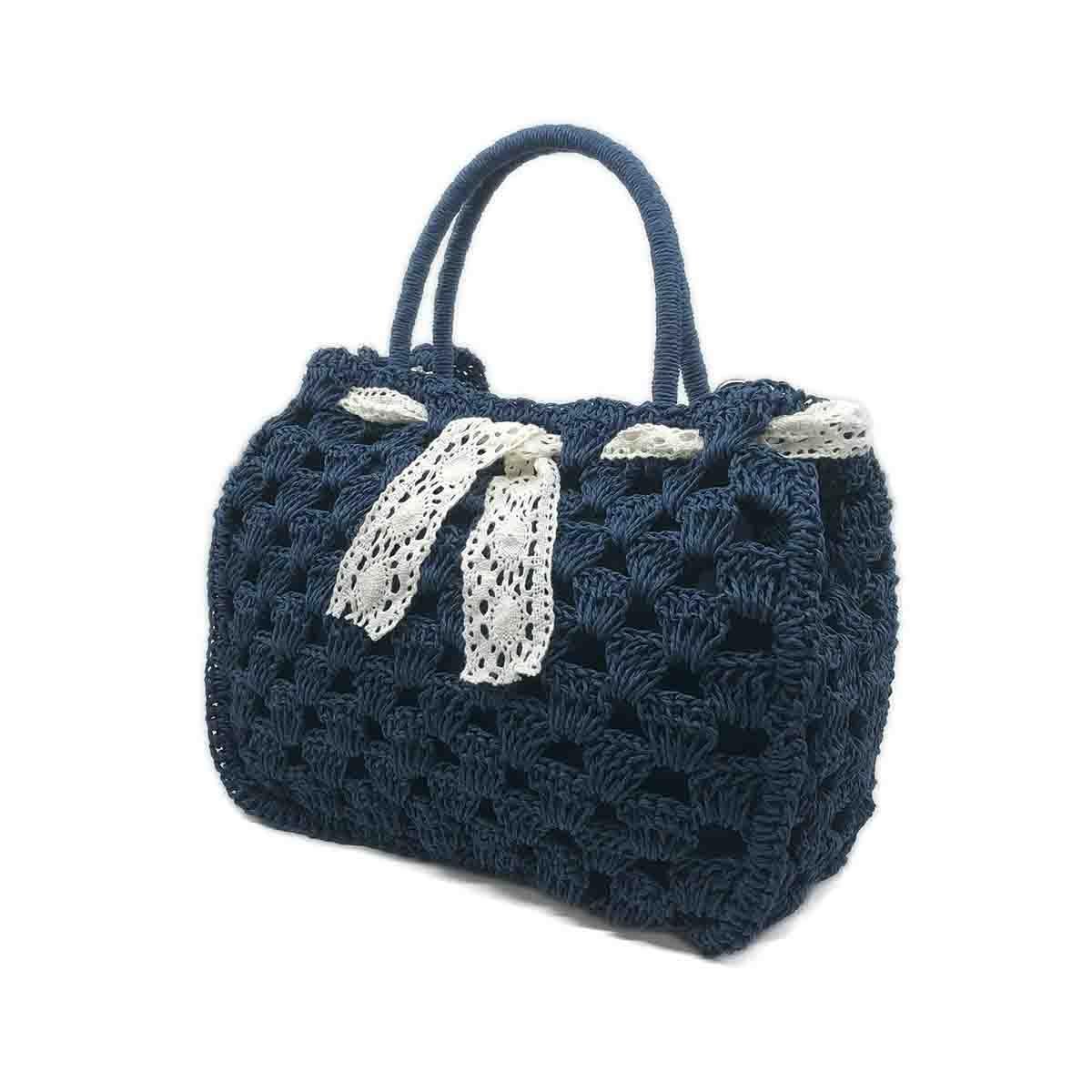 El Yapımı Örgü Lacivert Çapraz & El Çantası