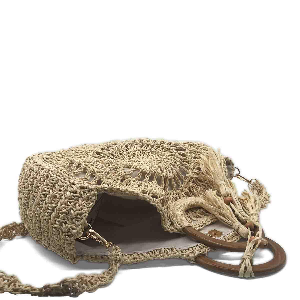 El Yapımı Yuvarlak Örgü Çanta