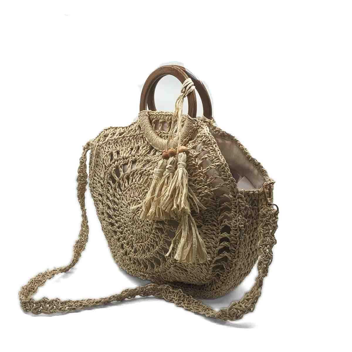 El Yapımı Yuvarlak Örgü Çanta