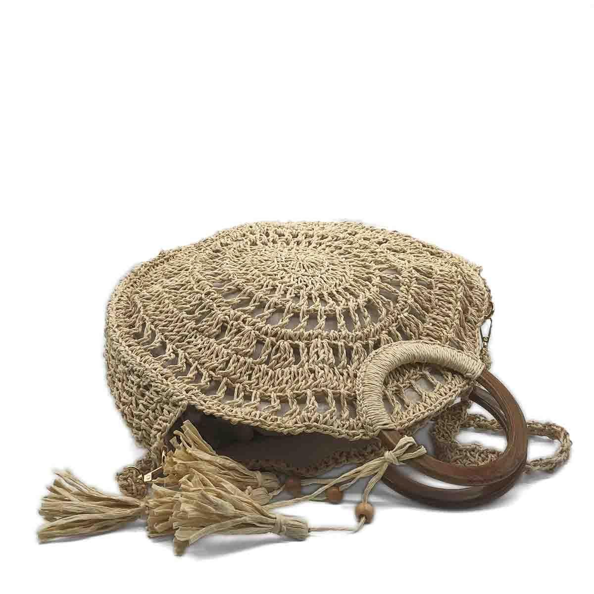 El Yapımı Yuvarlak Örgü Çanta