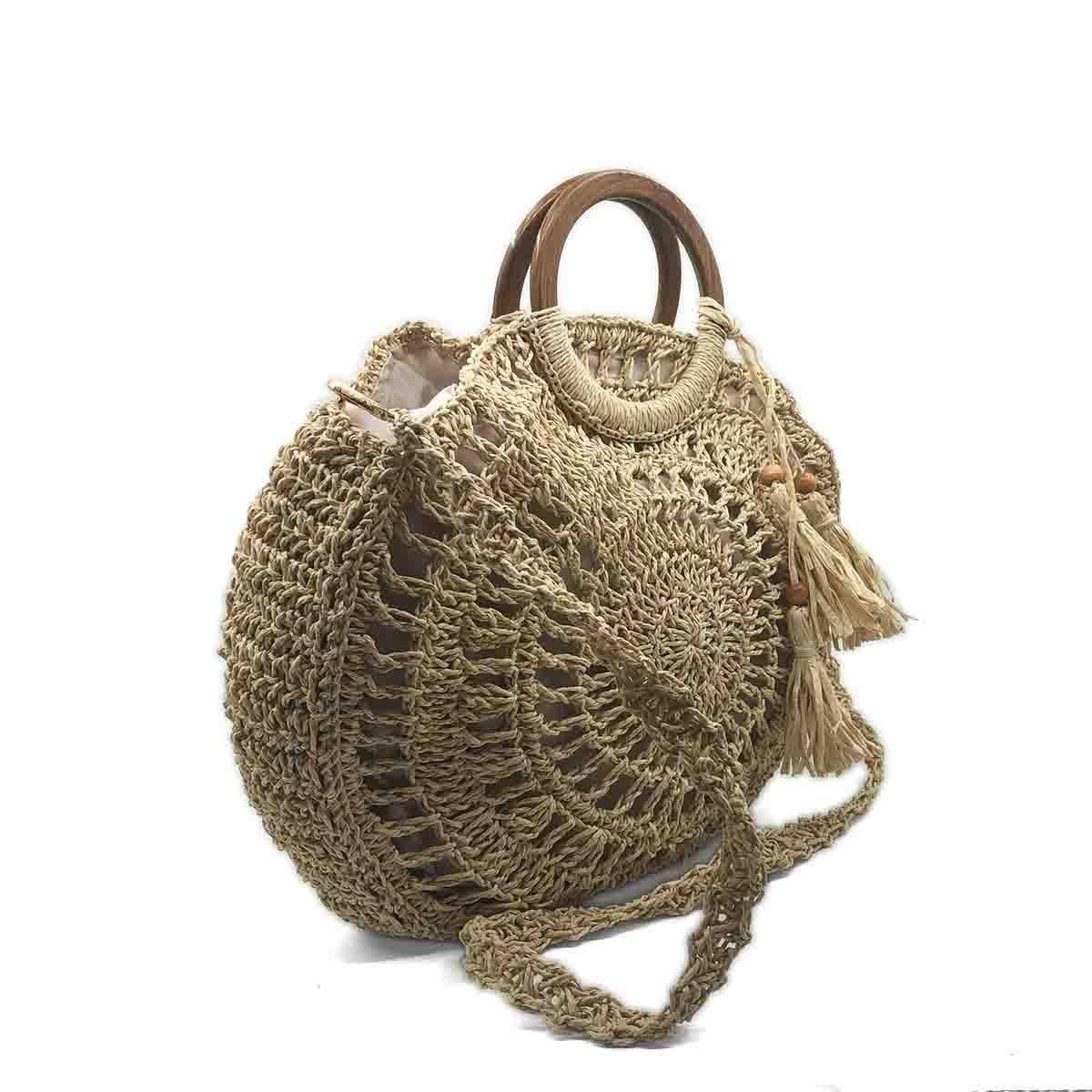 El Yapımı Yuvarlak Örgü Çanta