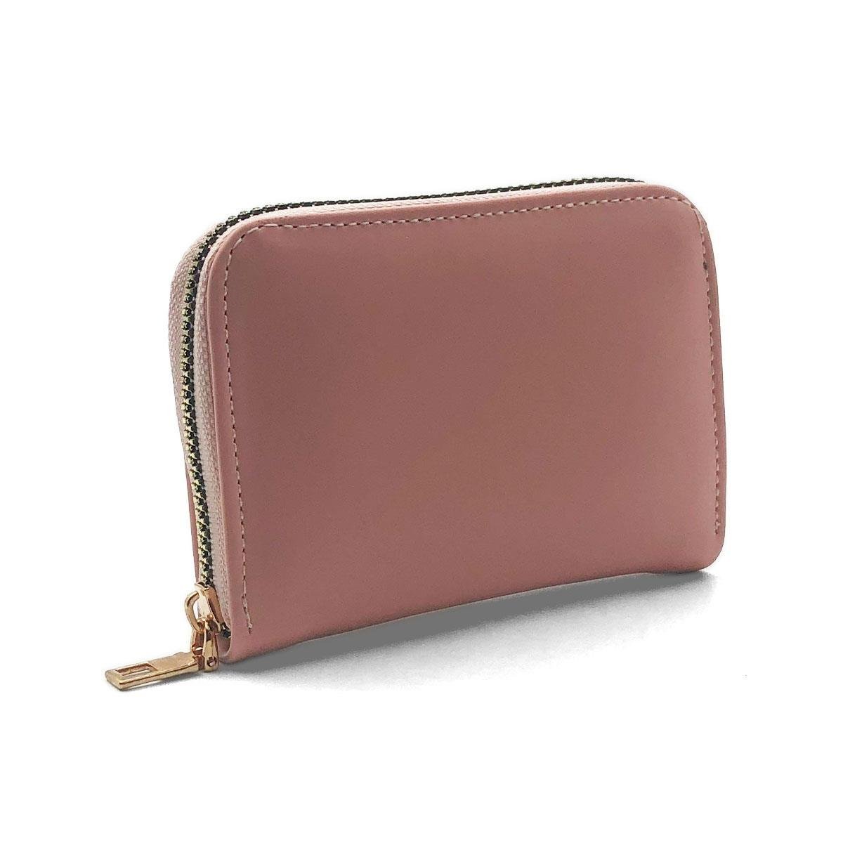 Fermuarlı Pembe Mini Cüzdan