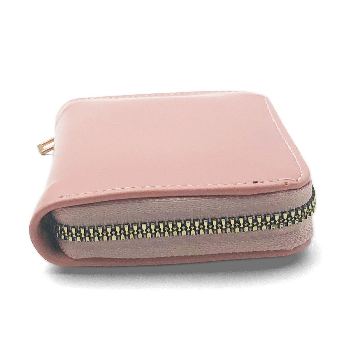 Fermuarlı Pembe Mini Cüzdan