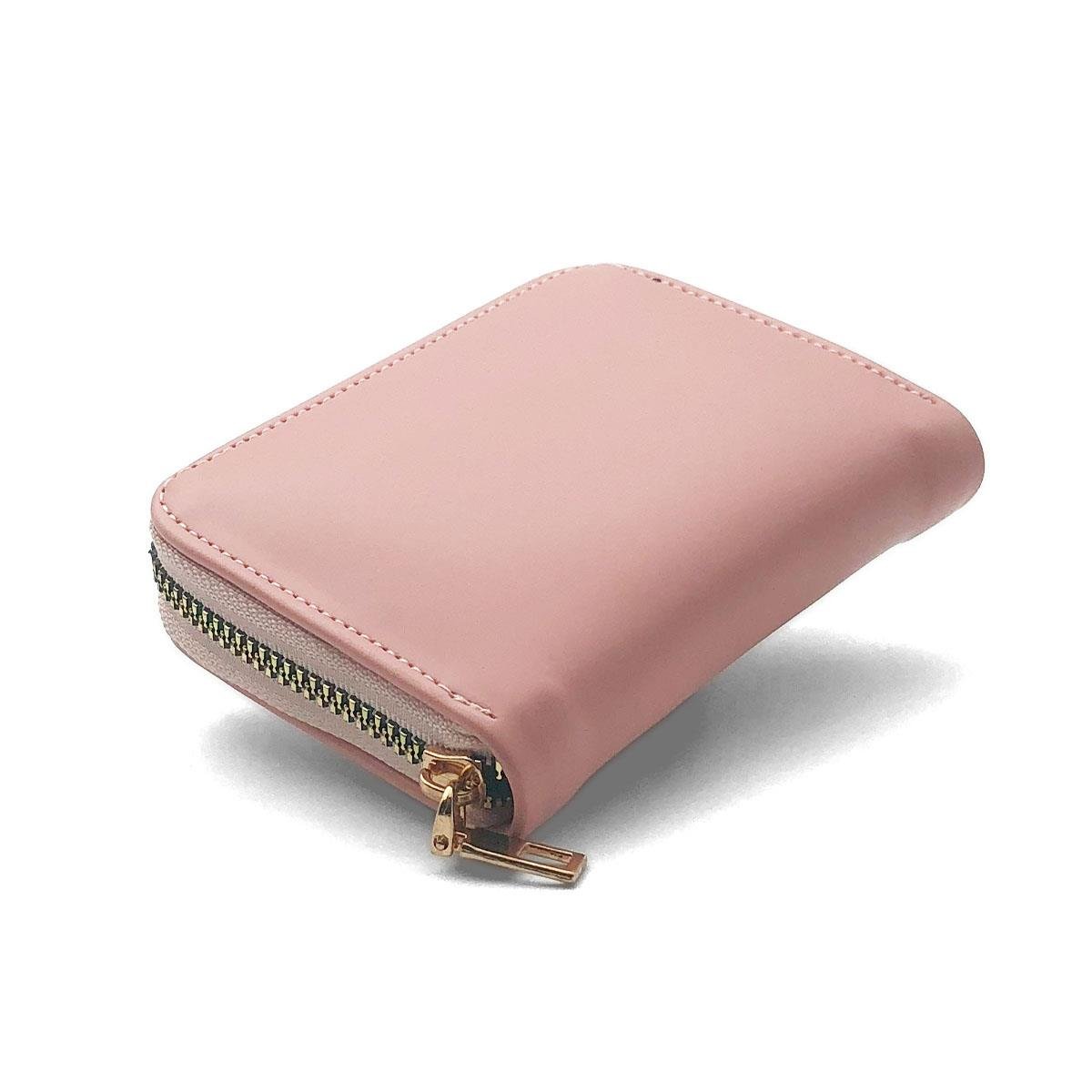 Fermuarlı Pembe Mini Cüzdan