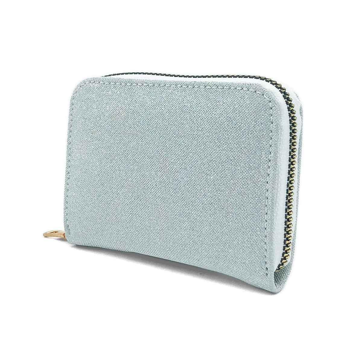 Fermuarlı Simli Gümüş Renk Cüzdan