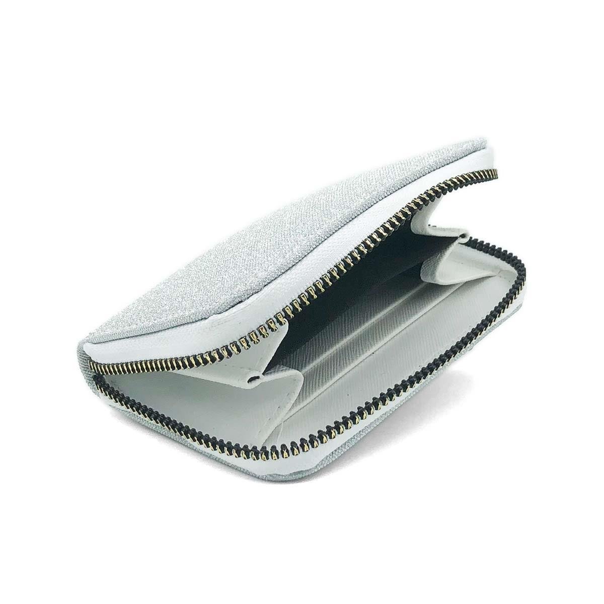 Fermuarlı Simli Gümüş Renk Cüzdan