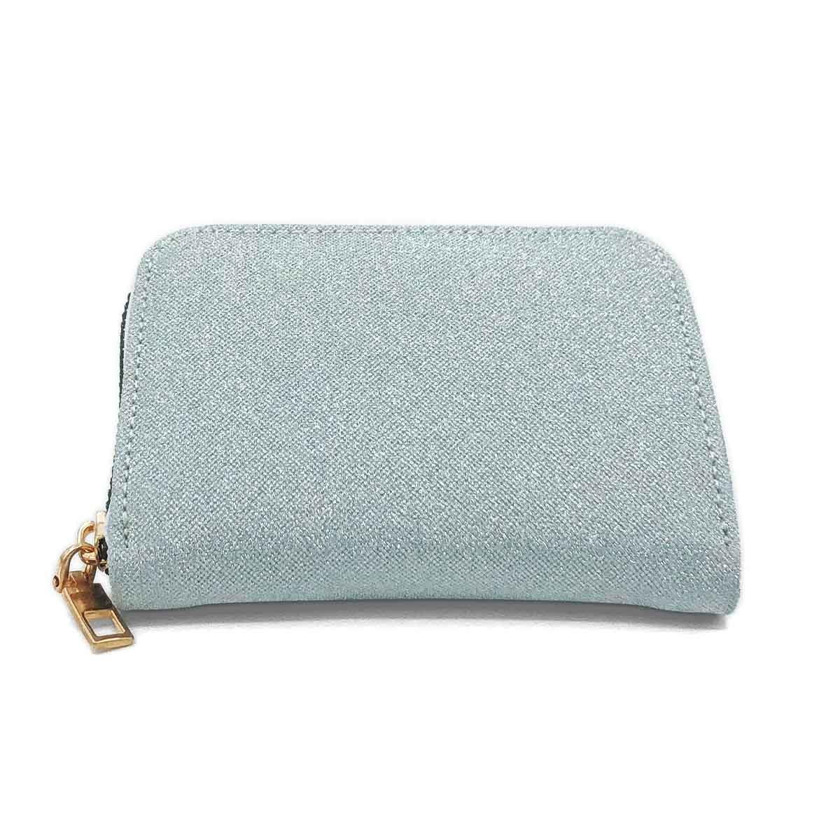 Fermuarlı Simli Gümüş Renk Cüzdan