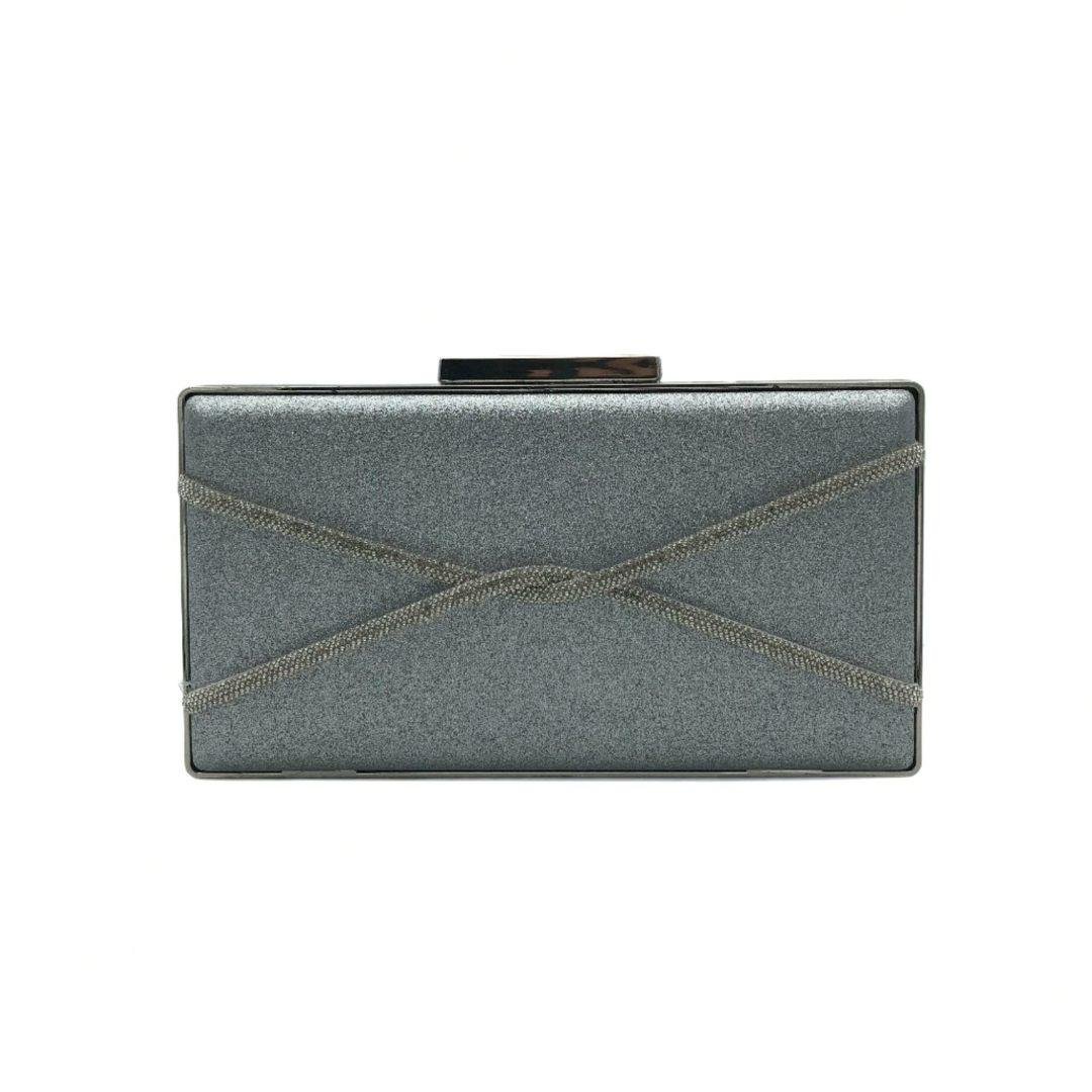 Gümüş Çapraz Simli Çapraz Işıltı Abiye Çanta