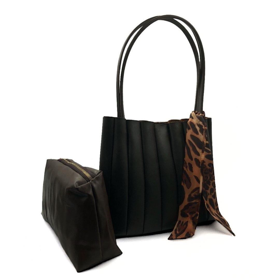 Kahverengi Yavrulu Diva Omuz Çantası Seti