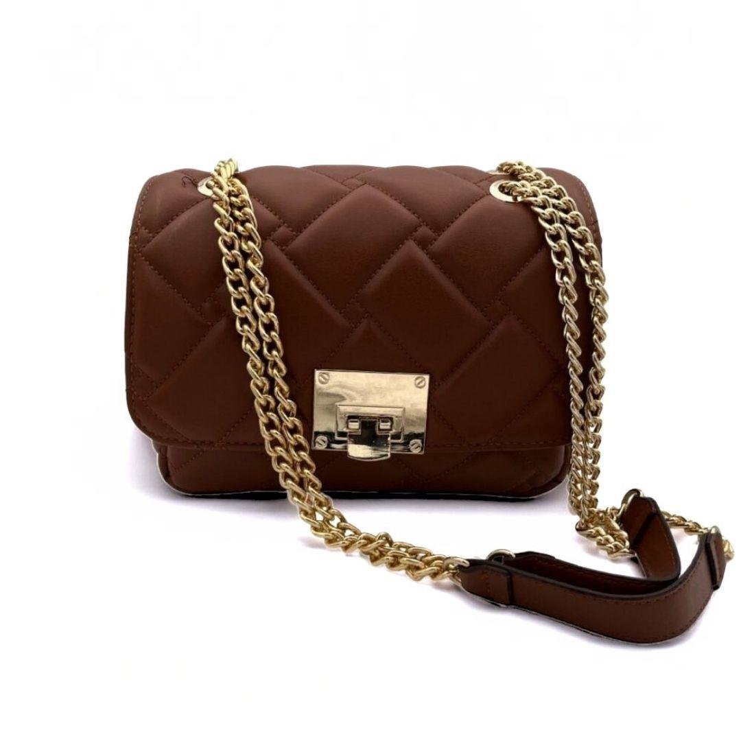 Kapitone Taba Zincir Askılı Kadın Çapraz Çanta