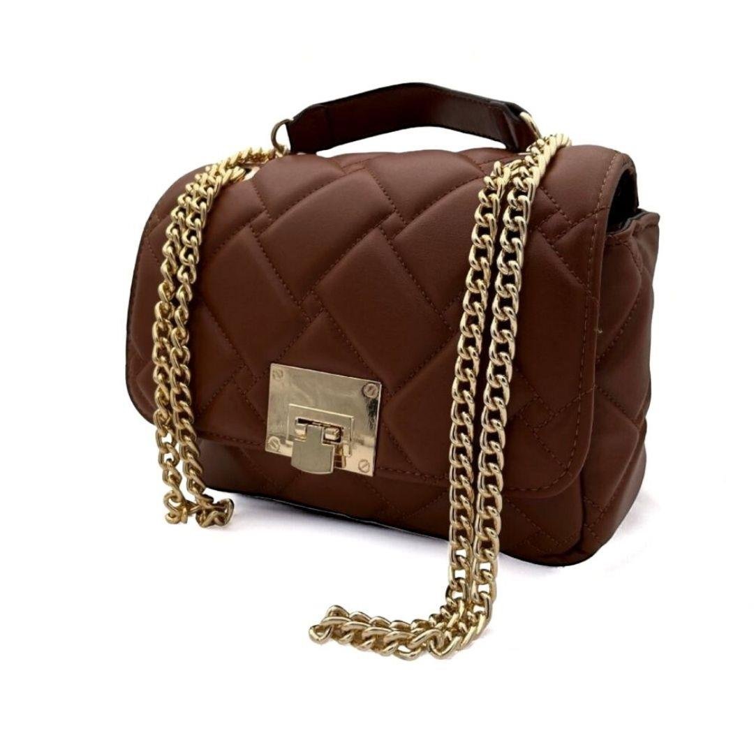 Kapitone Taba Zincir Askılı Kadın Çapraz Çanta