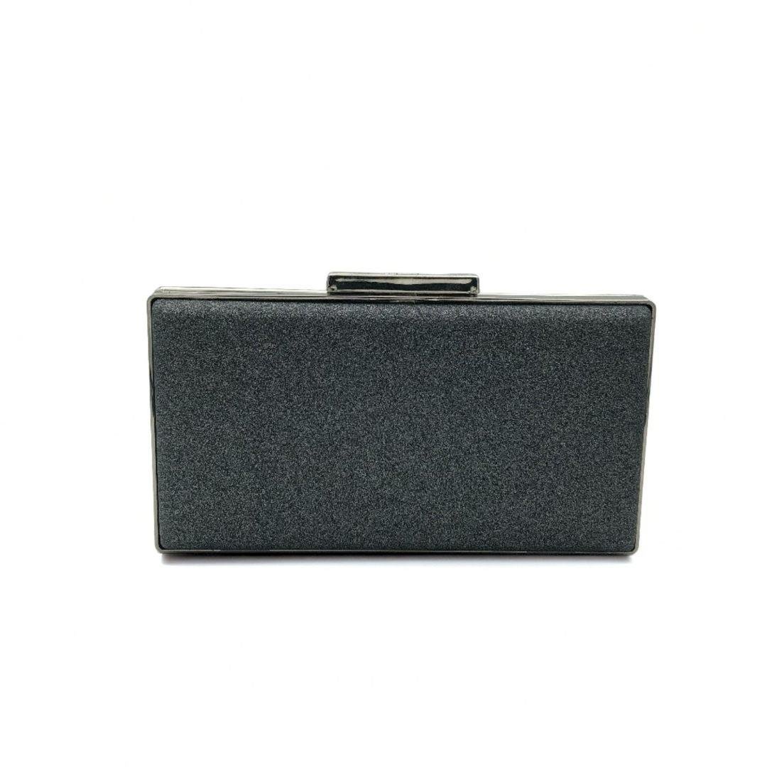 Koyu Gri Yarı Taşlı Yarı Işık Abiye Çanta