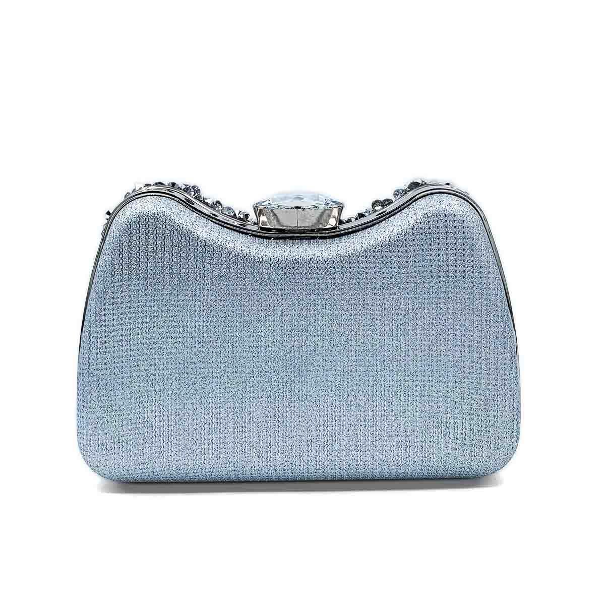 Kristal Gümüş Abiye Çanta