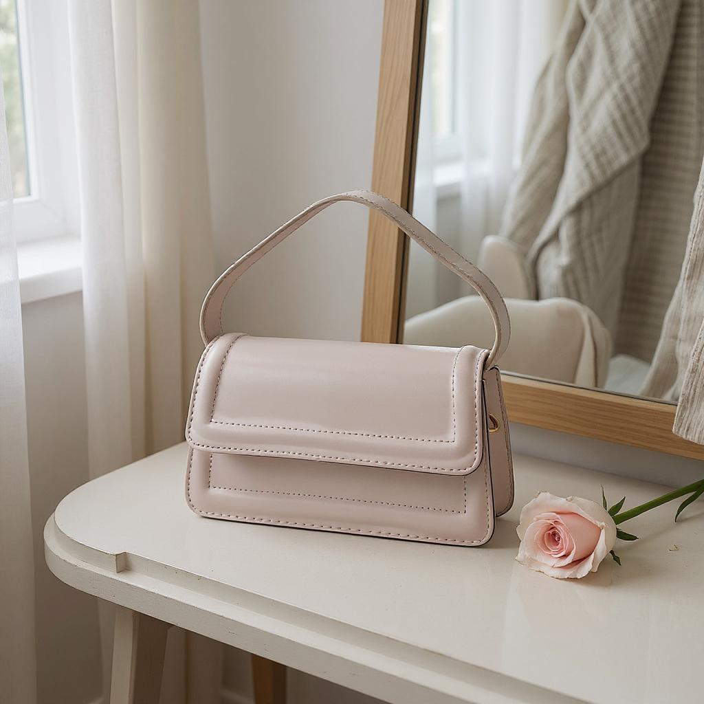 Nova Model Krem Çapraz ve El Çantası