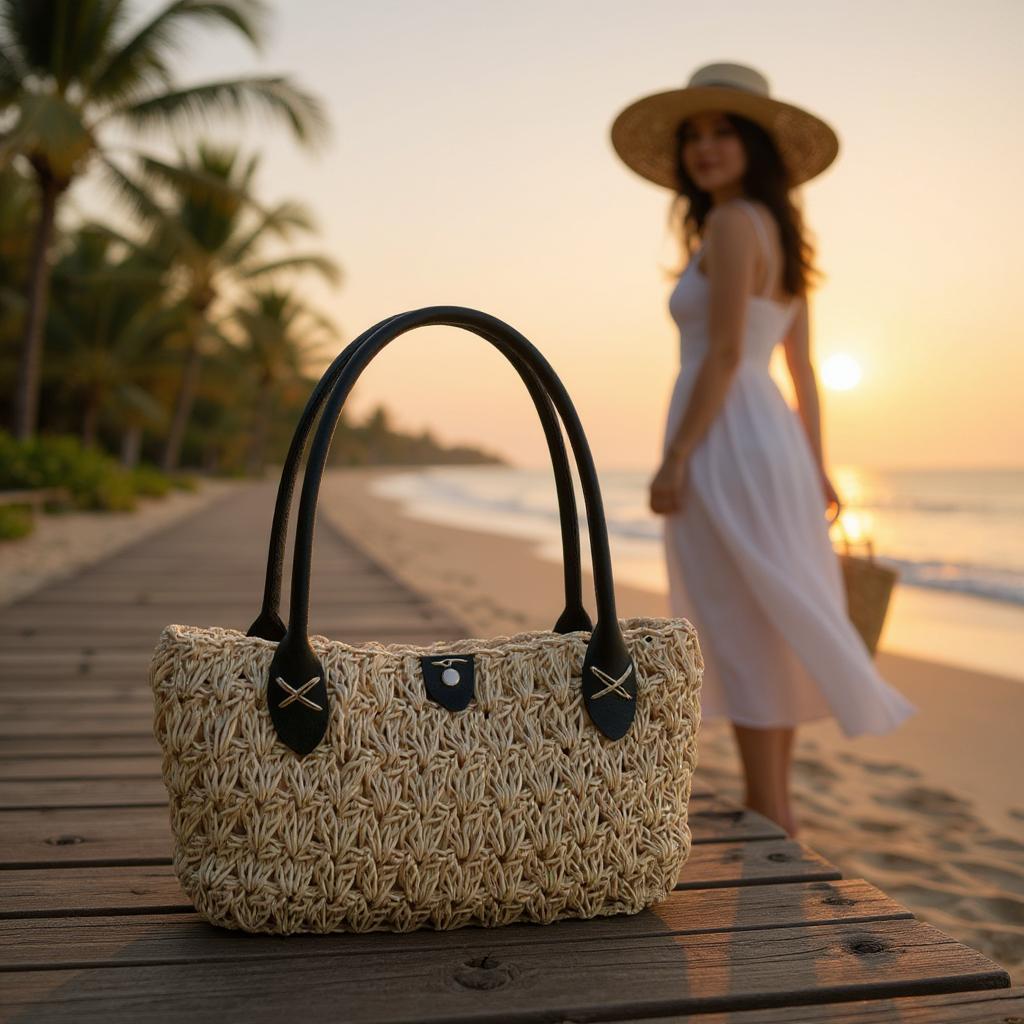 Peri Model El İşi, Astarlı ve Kilitli Omuz Çantası