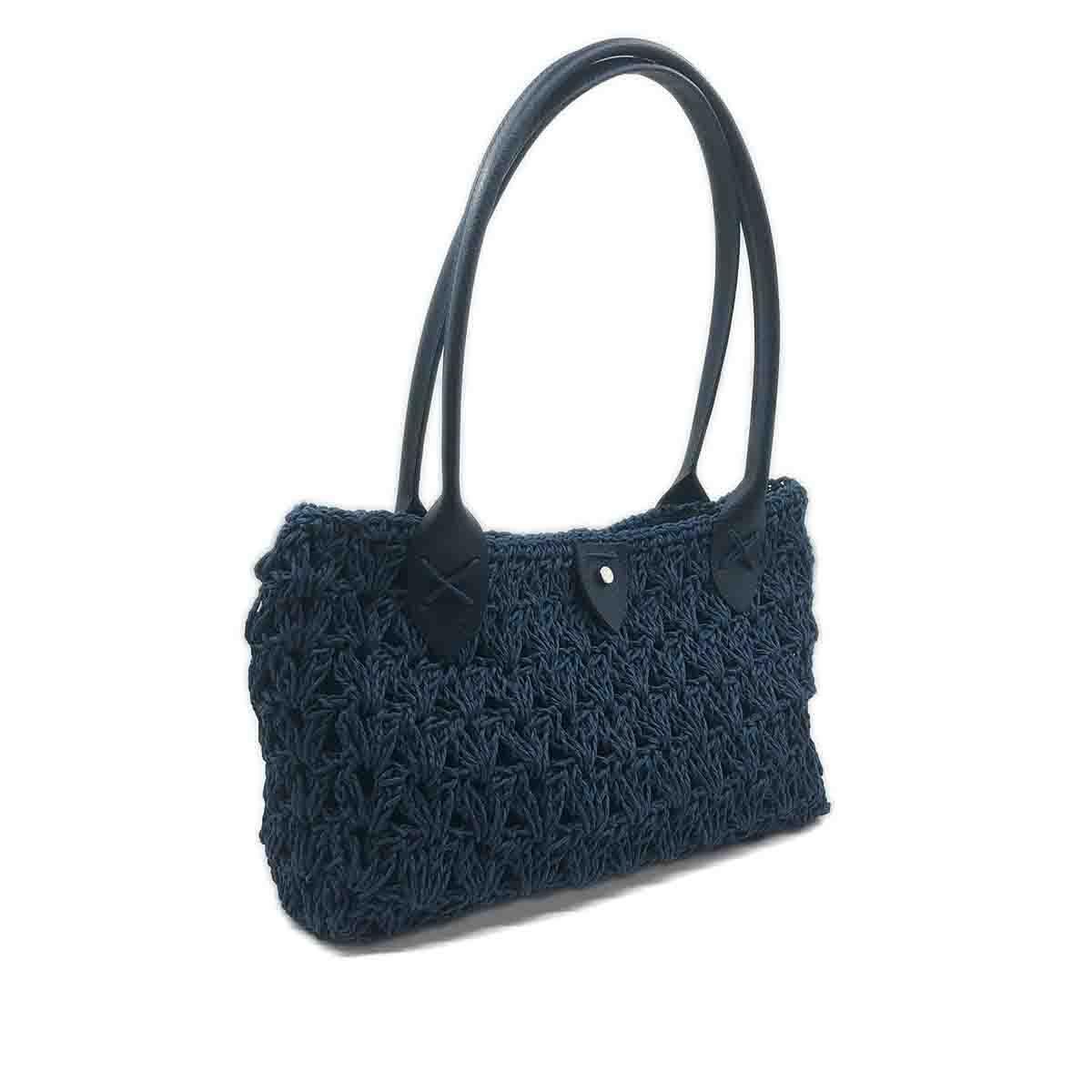 Peri Model Lacivert El İşi, Astarlı ve Kilitli Omuz Çantası