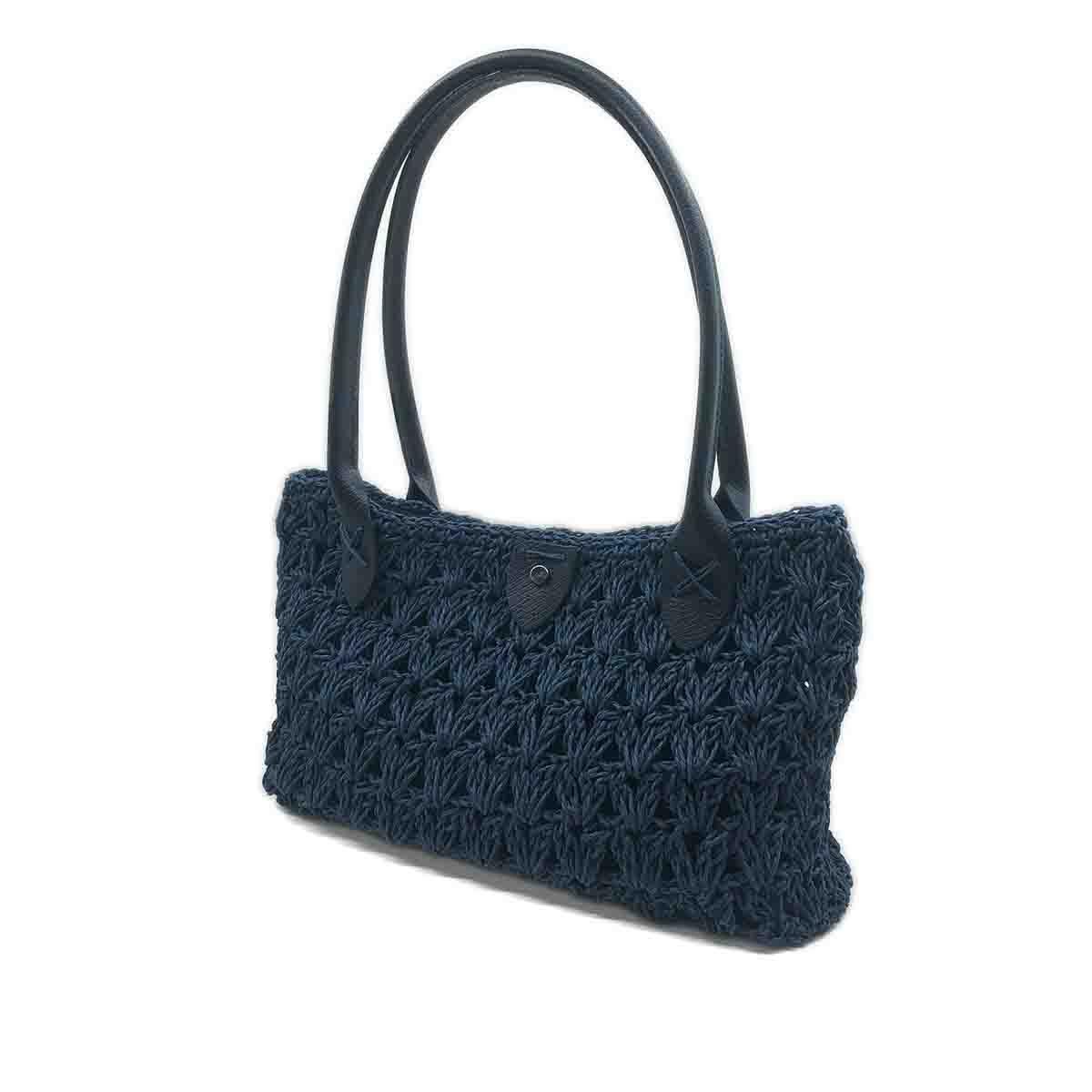 Peri Model Lacivert El İşi, Astarlı ve Kilitli Omuz Çantası