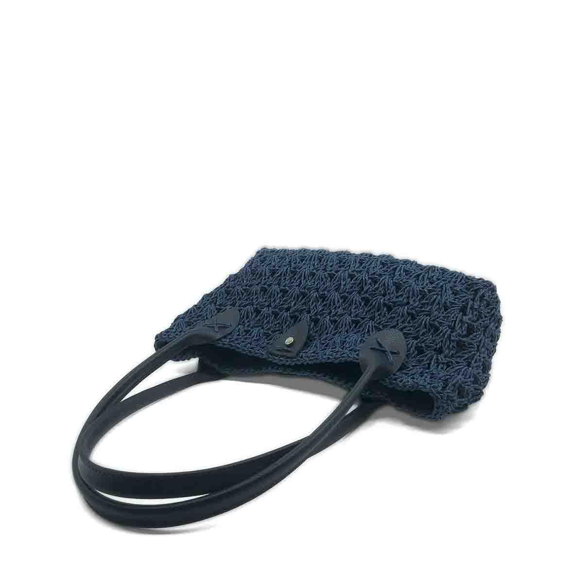 Peri Model Lacivert El İşi, Astarlı ve Kilitli Omuz Çantası