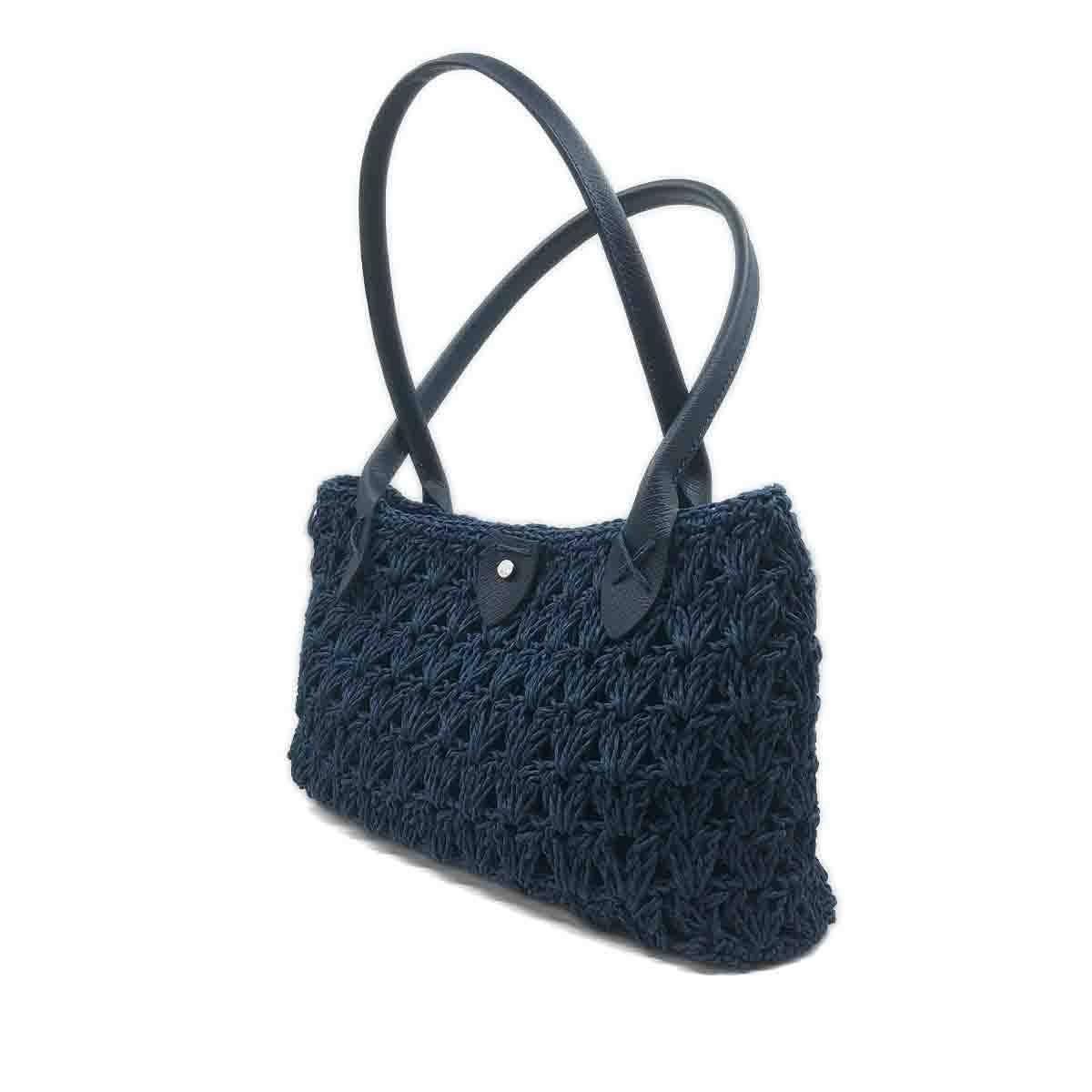 Peri Model Lacivert El İşi, Astarlı ve Kilitli Omuz Çantası