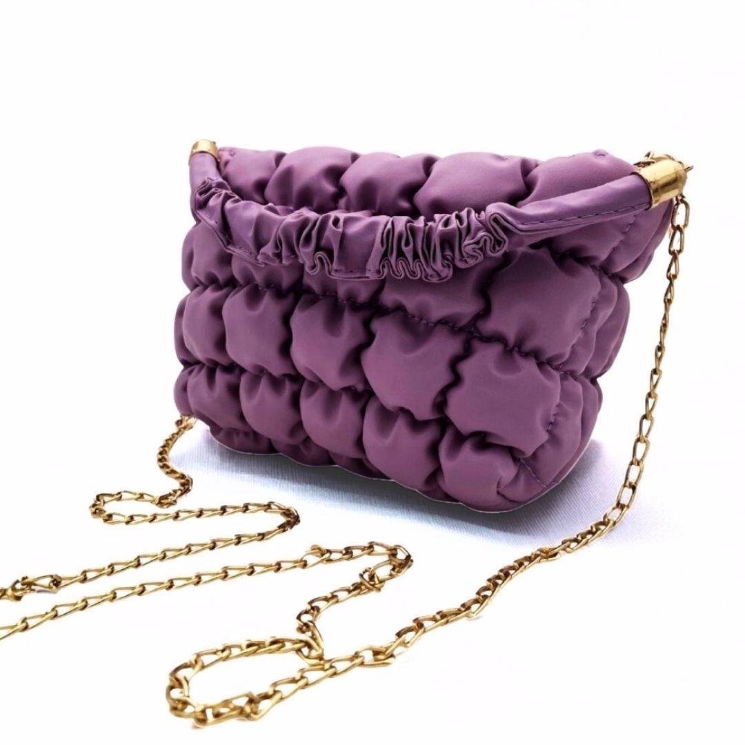 Pofuduk Lila Zincir Askılı Kadın Çanta