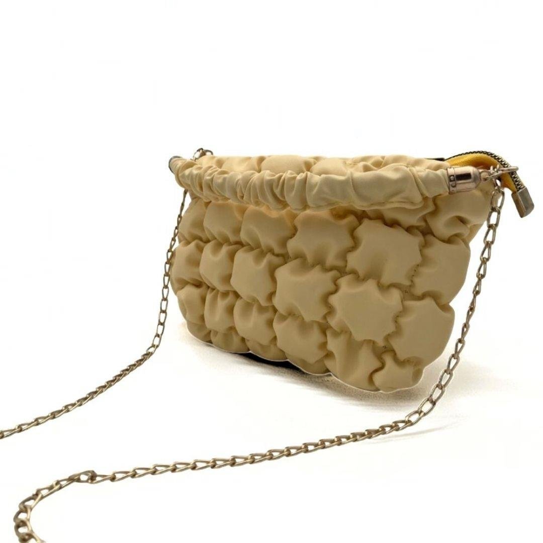 Pofuduk Sarı Zincir Askılı Kadın Çanta