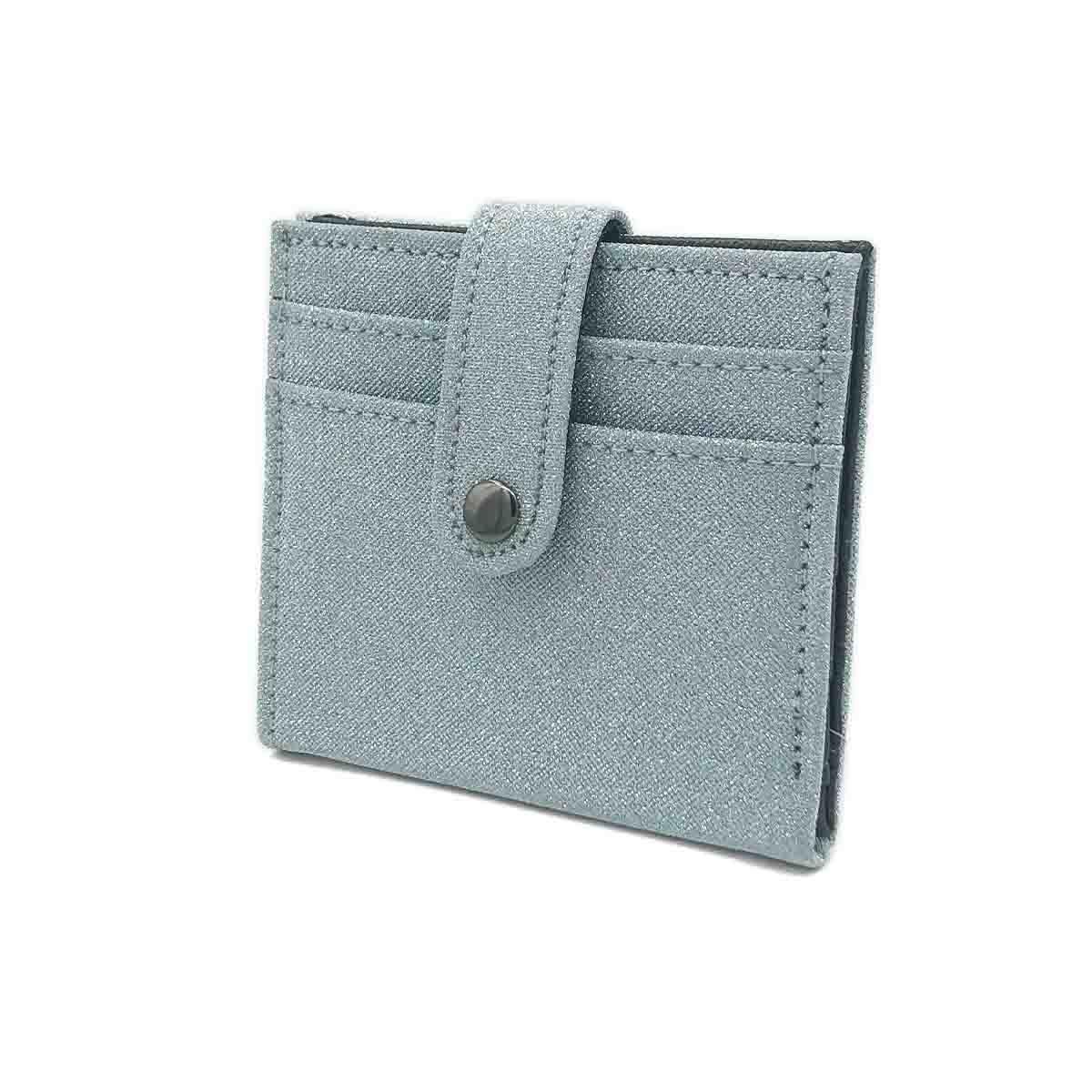 Simli Çıtçıt Kapaklı Gümüş Renk Kartlık