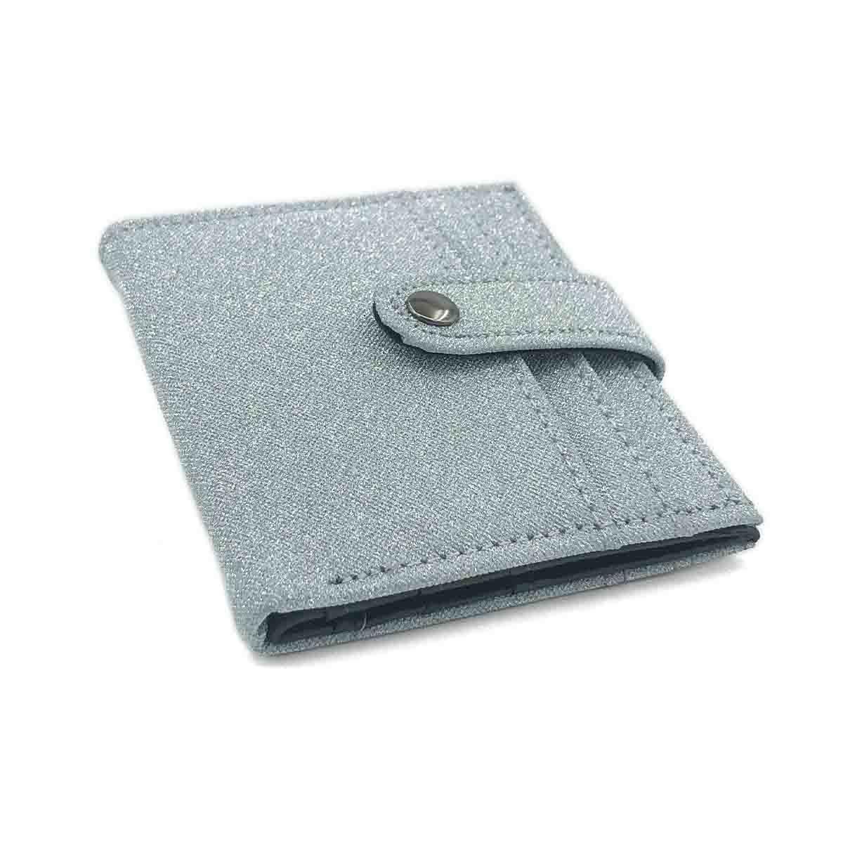 Simli Çıtçıt Kapaklı Gümüş Renk Kartlık