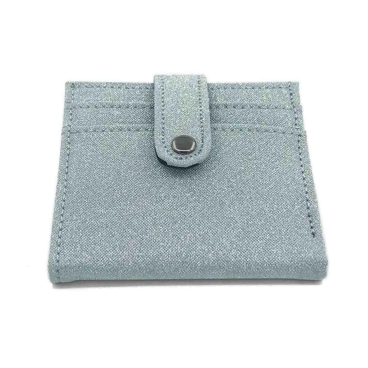 Simli Çıtçıt Kapaklı Gümüş Renk Kartlık