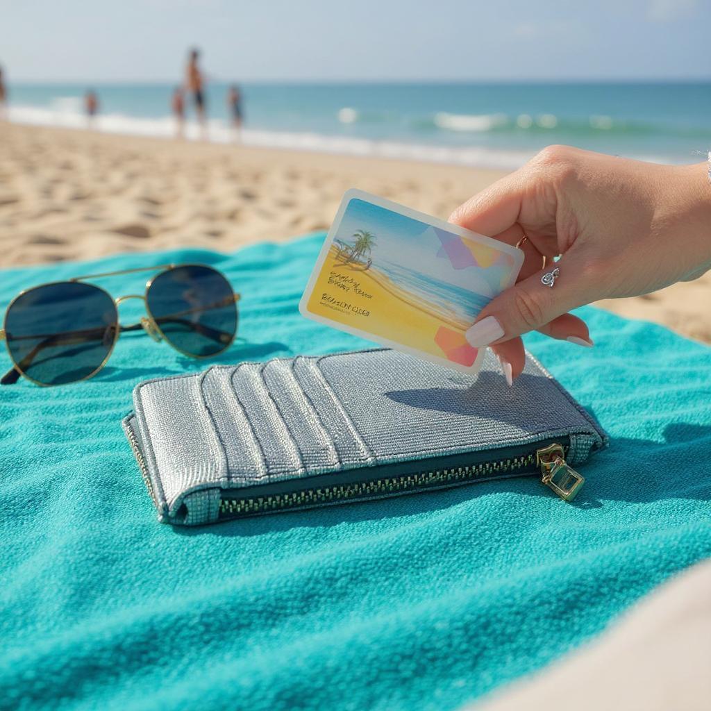 Simli Fermuarlı Gri Kartlık