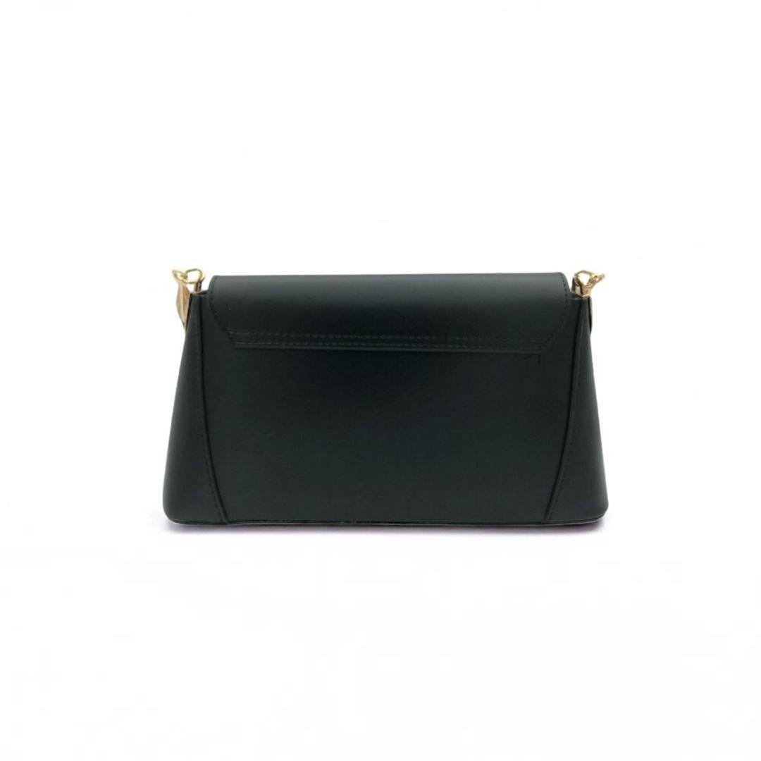 Siyah Gold Kilit Detaylı Meri El Çantası