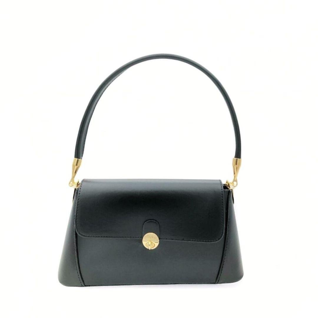 Siyah Gold Kilit Detaylı Meri El Çantası