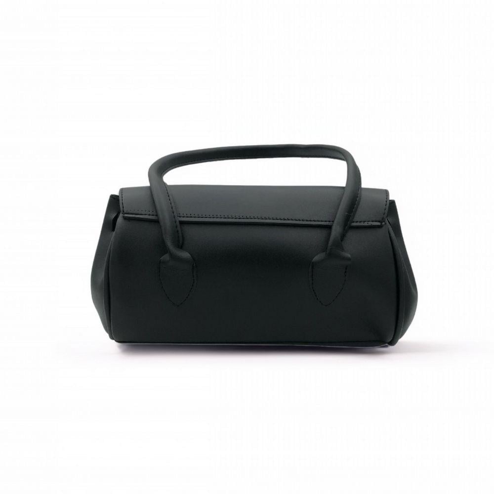 Siyah Gold Kilit Detaylı Modern El Çantası