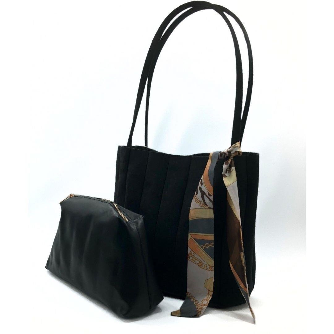 Siyah Süet Yavrulu Diva Omuz Çantası Seti