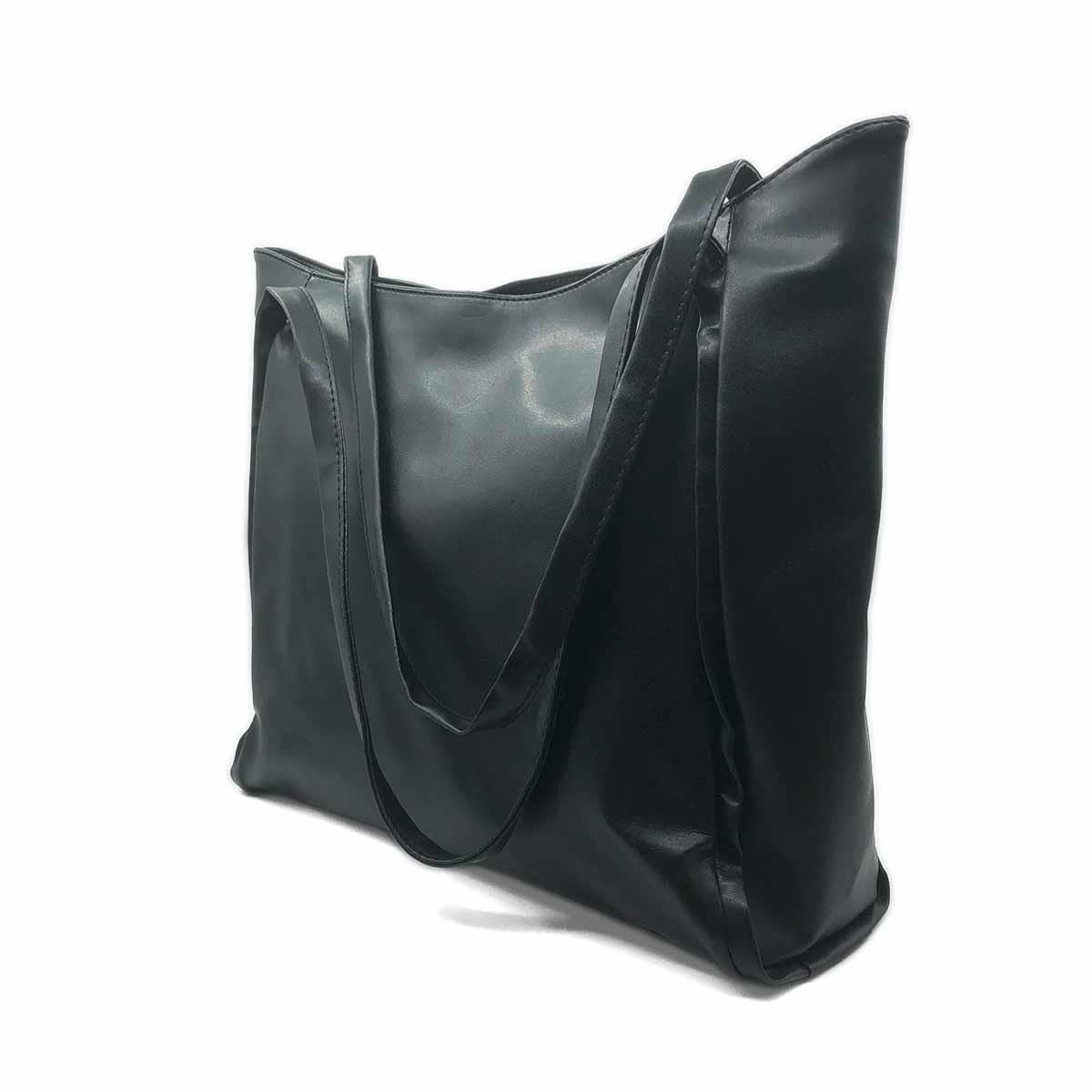 Siyah Suni Deri Omuz Çantası