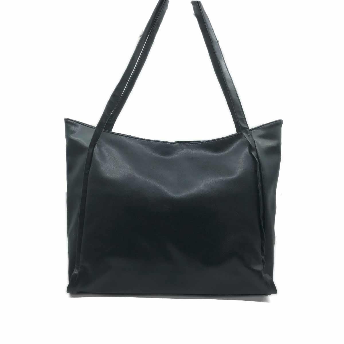 Siyah Suni Deri Omuz Çantası