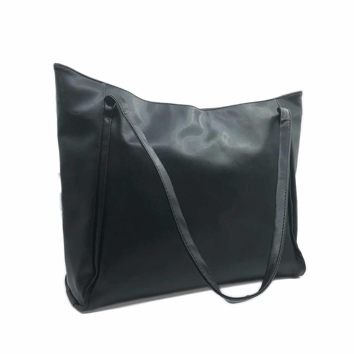 Siyah Suni Deri Omuz Çantası