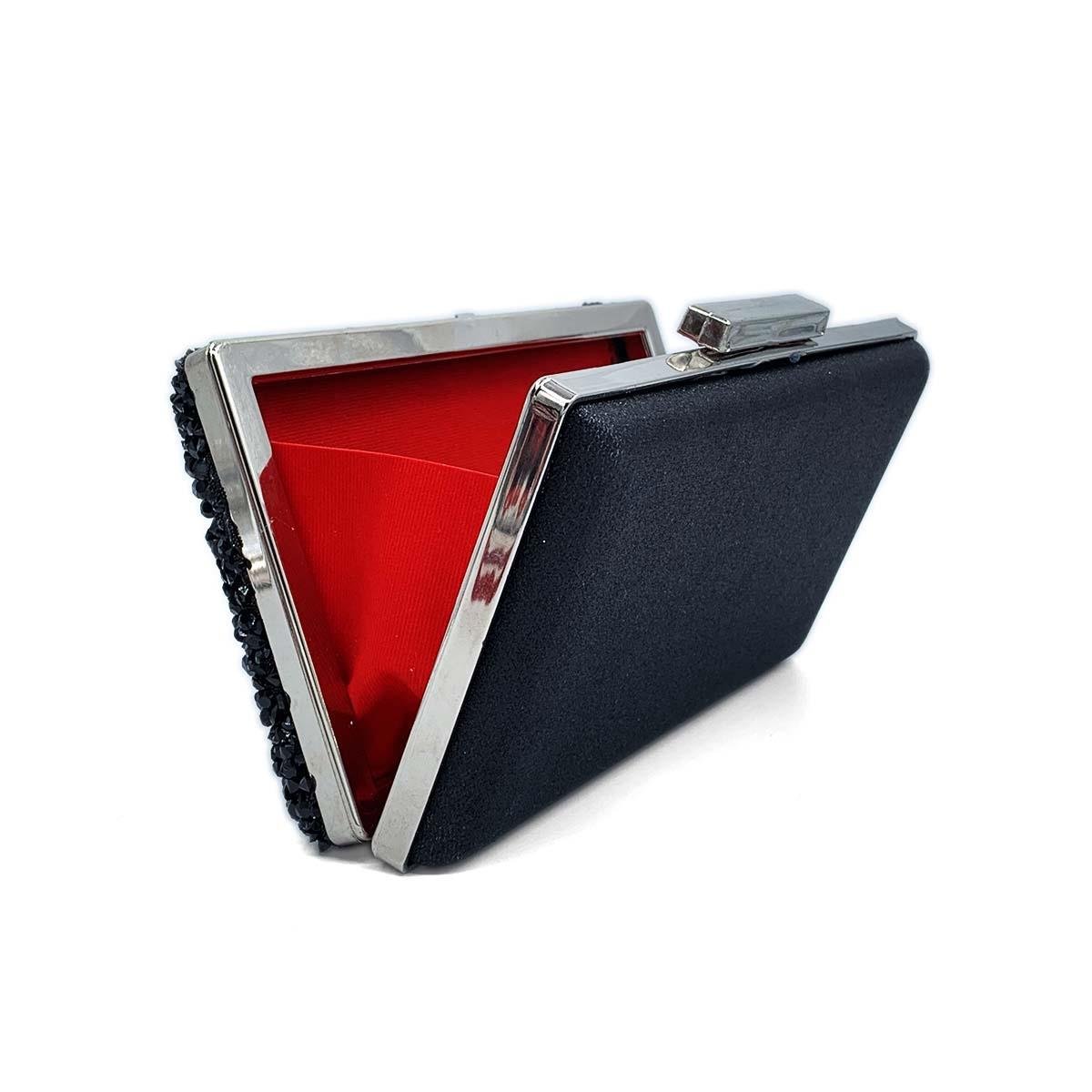 Siyah Taşlı Abiye Çanta