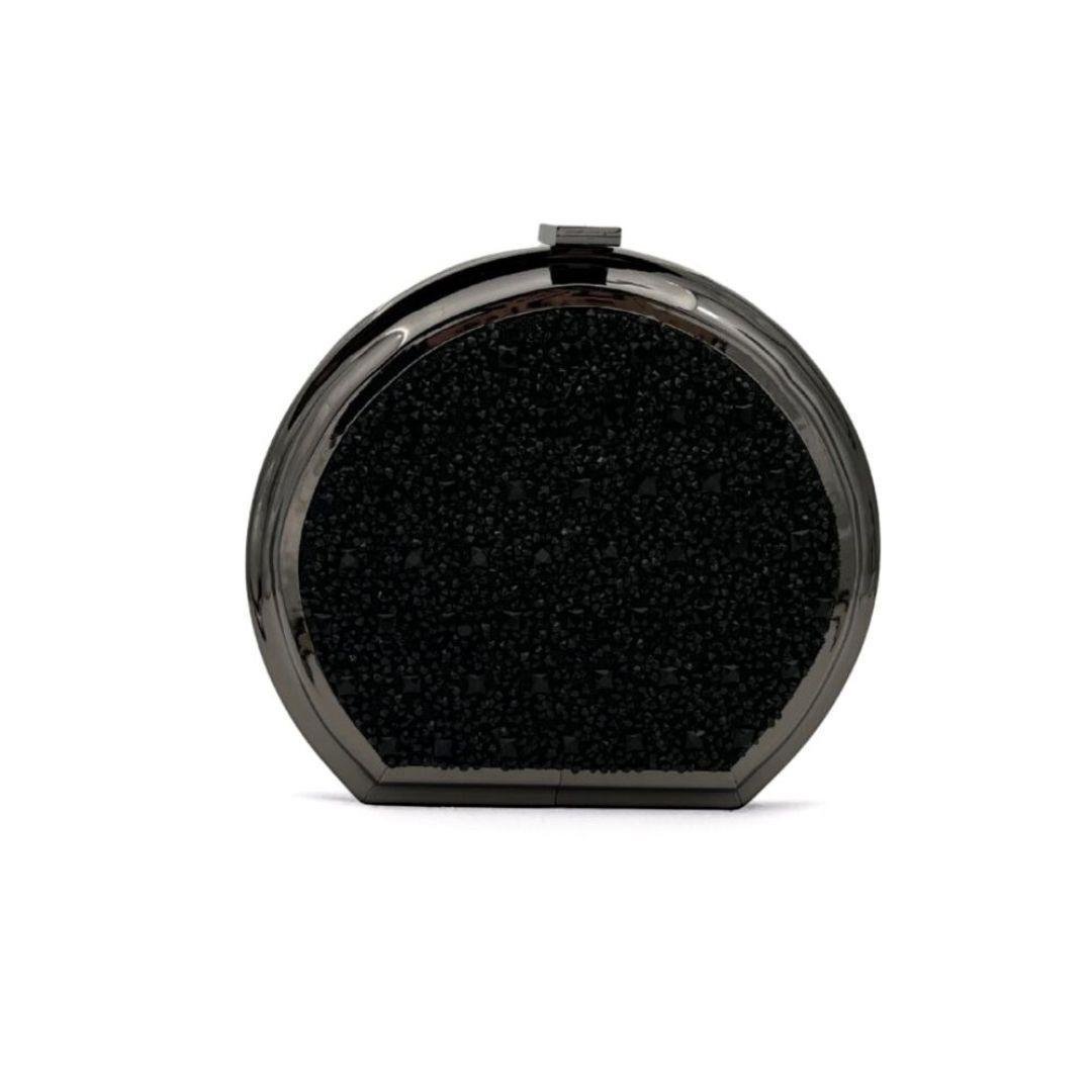 Siyah Taşlı Yuvarlak Abiye Çanta