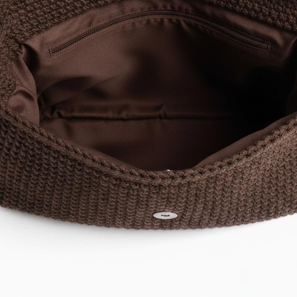 Thea Klasik Kahverengi El Örgüsü Omuz Çantası, Besa Bags El İşi Çantalar