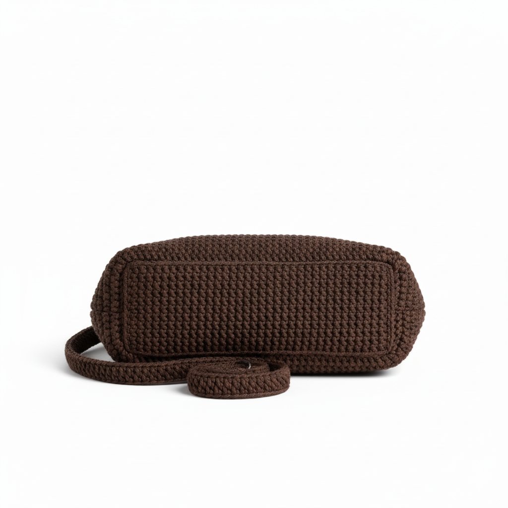 Thea Klasik Kahverengi El Örgüsü Omuz Çantası, Besa Bags El İşi Çantalar