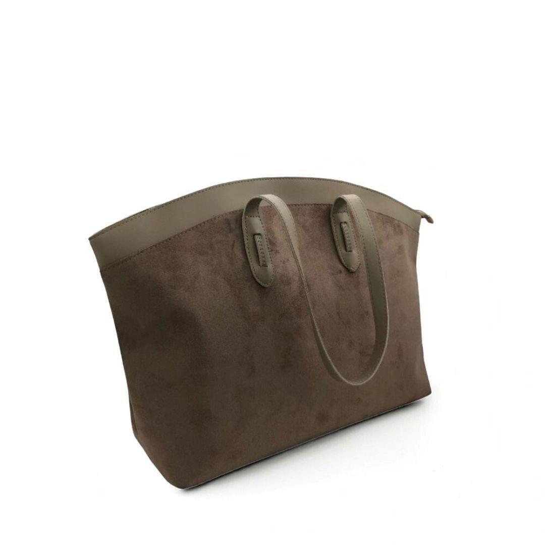 Vizon Süet Deri Detaylı Omuz Çantası