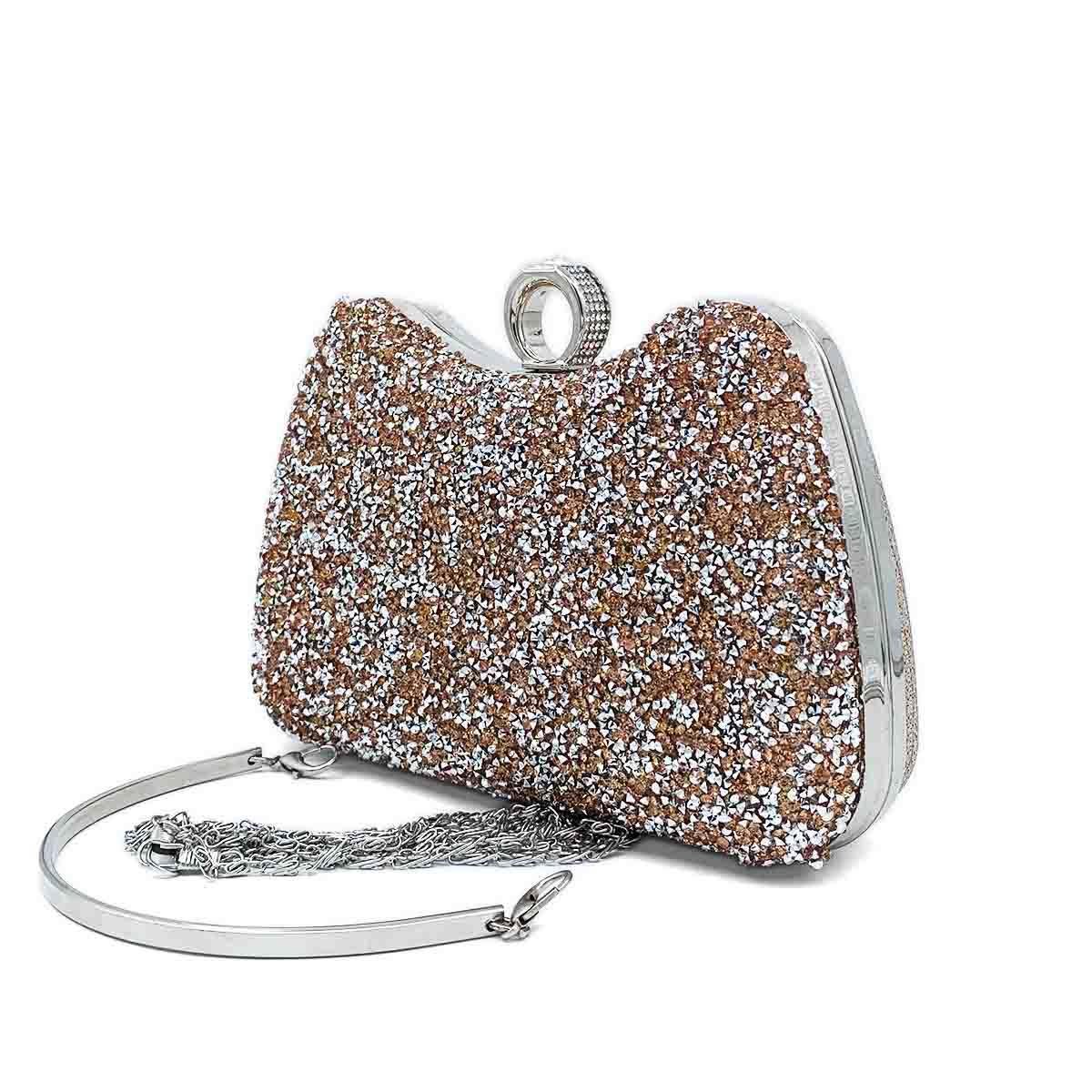 Yüzük Model Gold ve Gümüş Taşlı Abiye Çanta