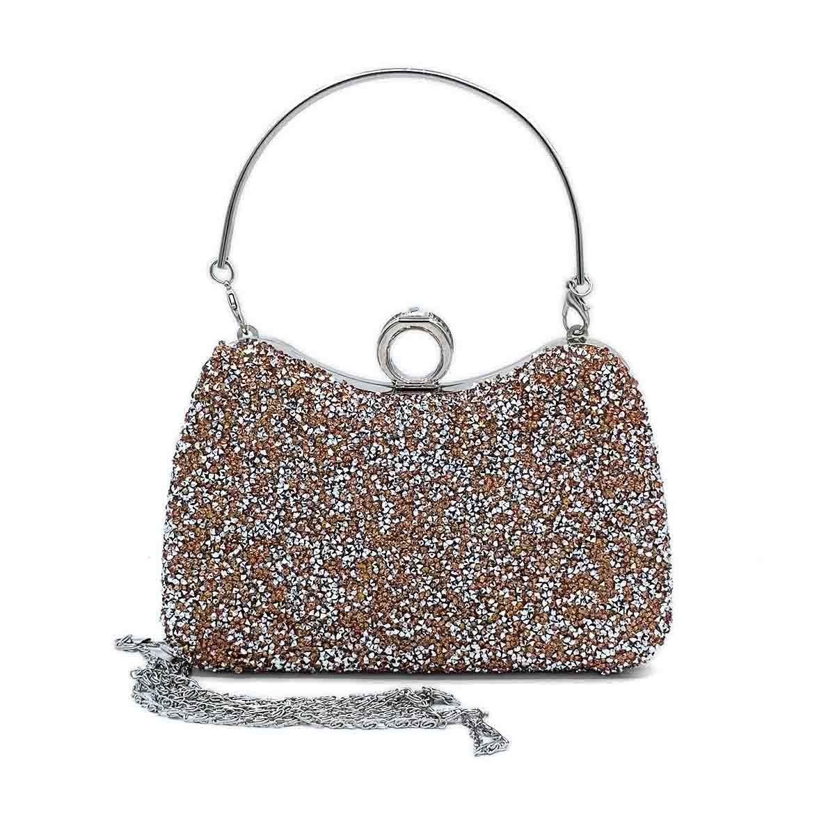 Yüzük Model Gold ve Gümüş Taşlı Abiye Çanta