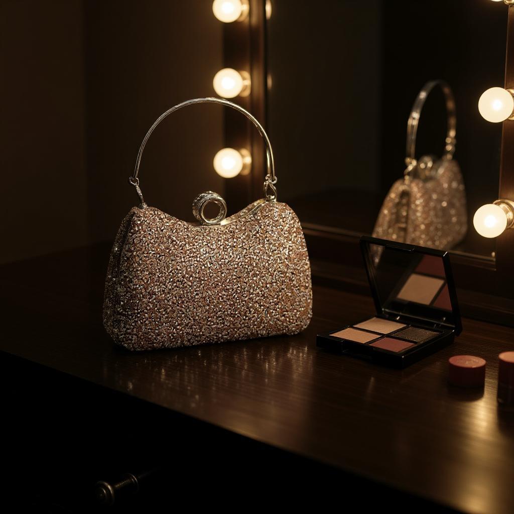 Yüzük Model Gold ve Gümüş Taşlı Abiye Çanta