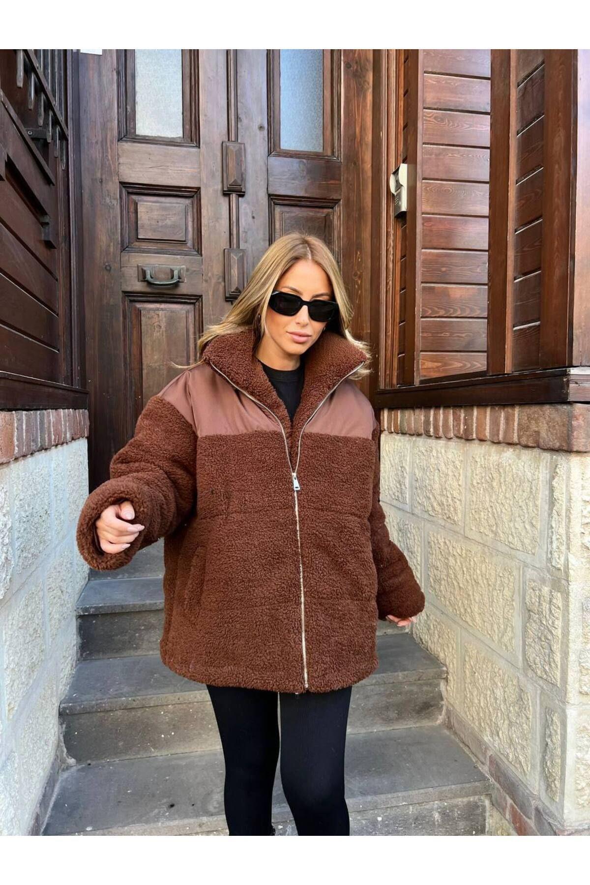 Oversize North Model Kıvırcık Dolumlu Mont