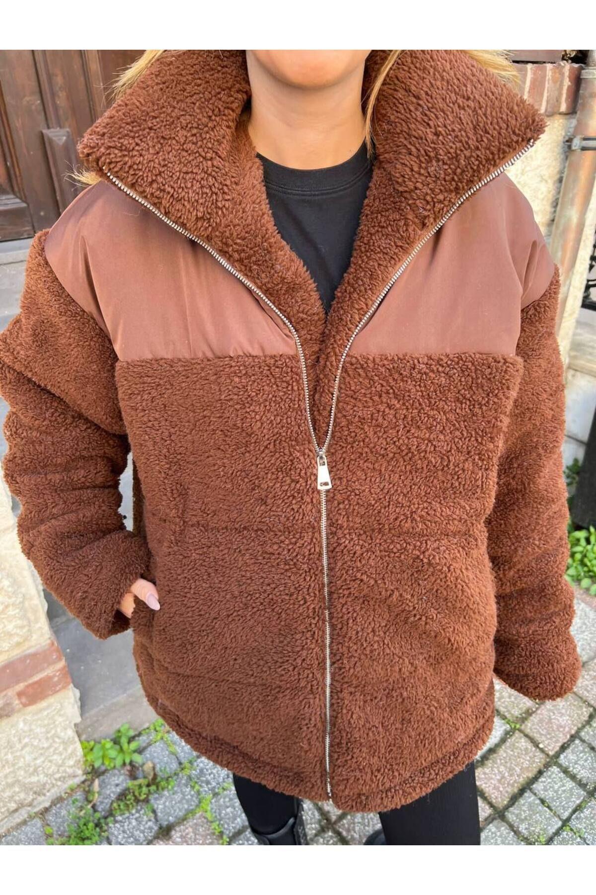 Oversize North Model Kıvırcık Dolumlu Mont