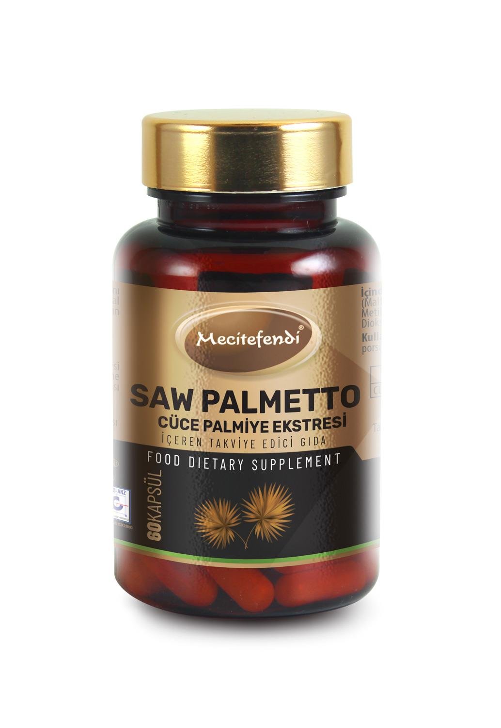  MECİTEFENDİ SAW PALMETTO CÜCE PALMİYE EKSTRESİ İÇEREN TAKVİYE EDİCİ GIDA (60 kapsül*580MG) 