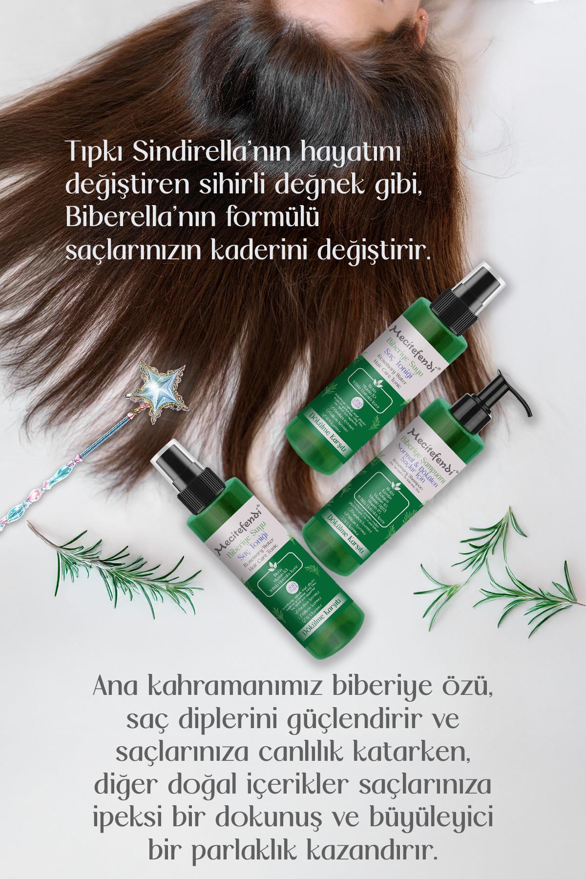 Mecitefendi Biberiye Saç Bakım Seti Biberella - Biberiye Şampuan 150 ml + Biberiye Suyu Saç Toniği 11 Ekstraktlı