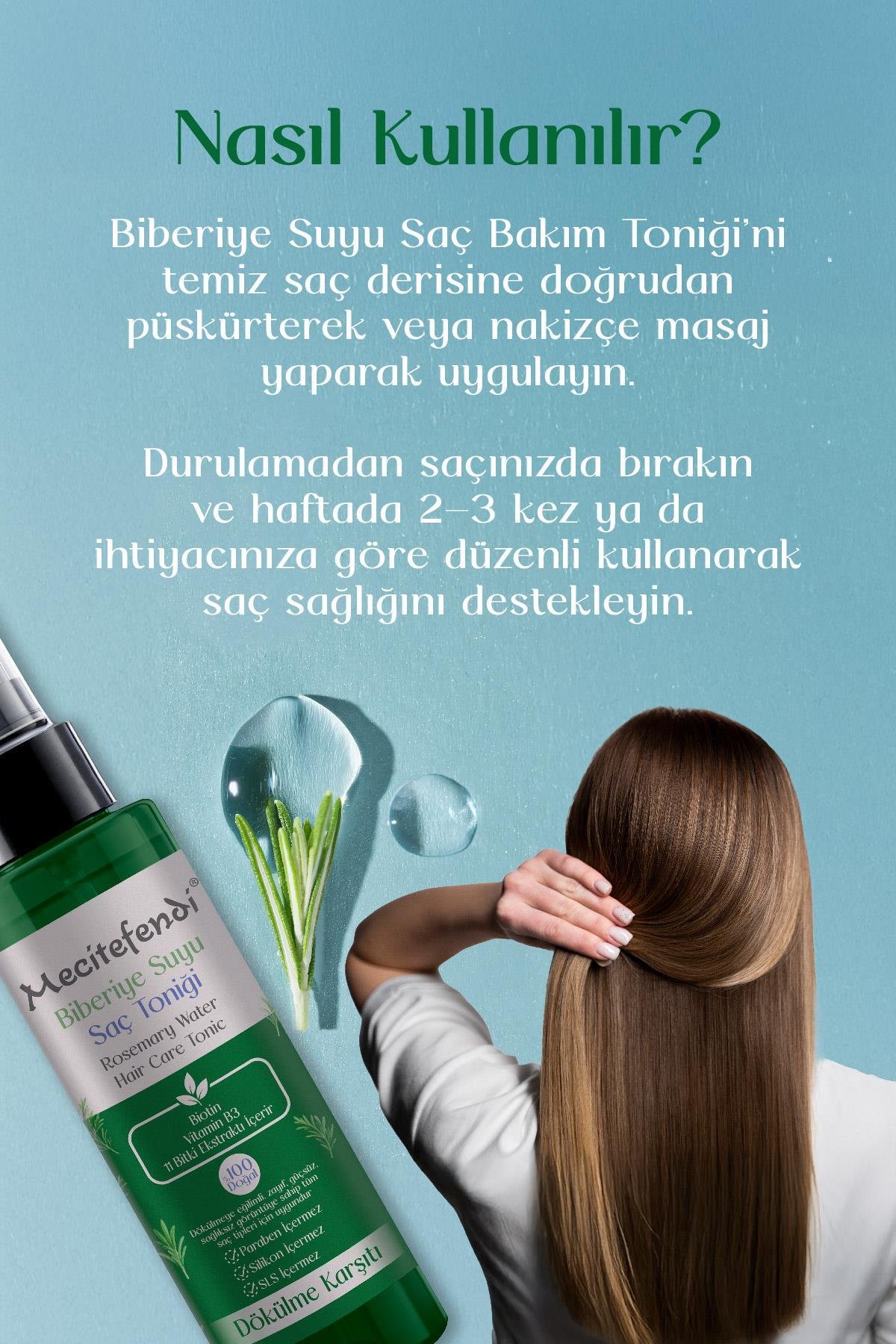 Mecitefendi Biberiye Suyu Saç Toniği ( 11 Bitki Ekstraklı ) 150 Ml